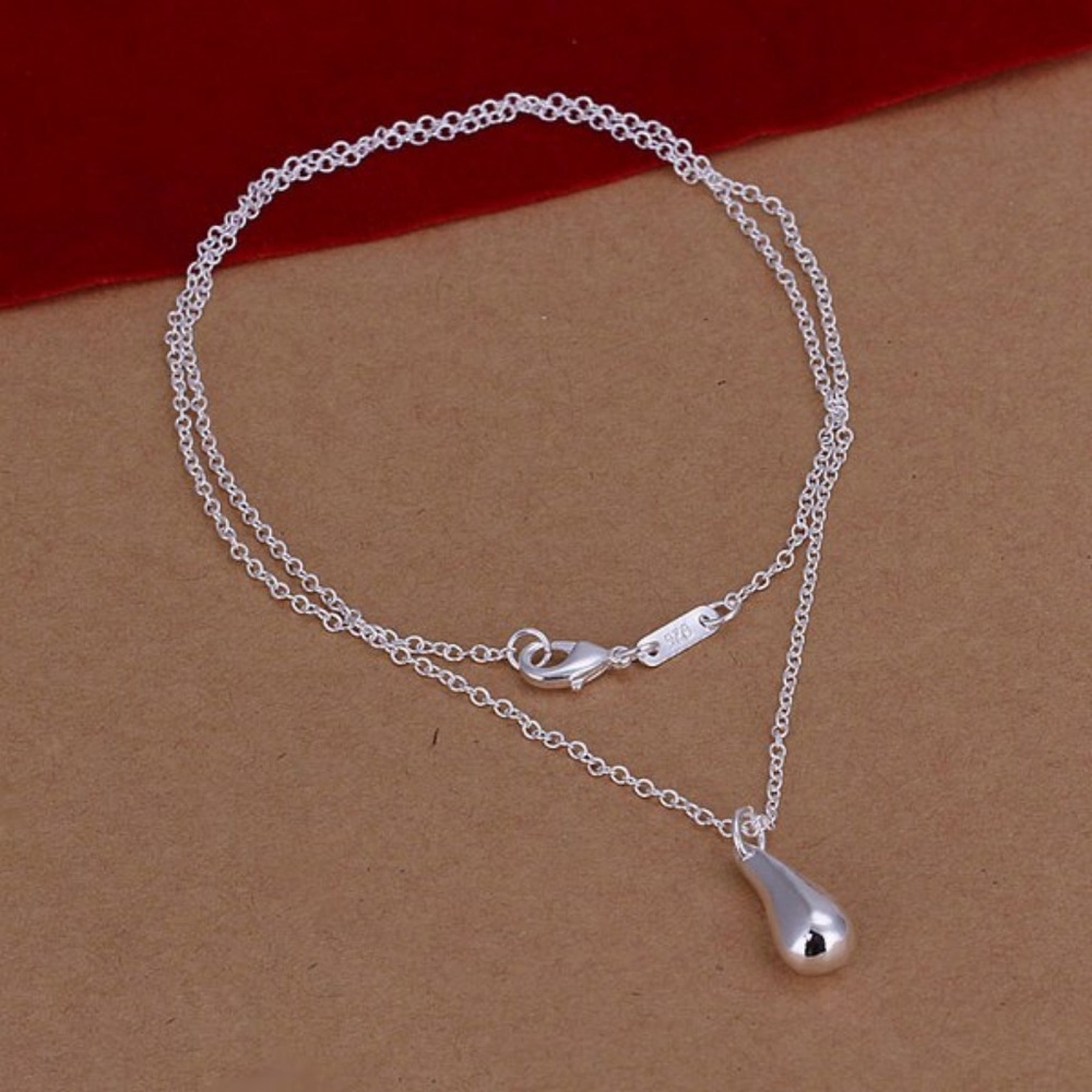 Silver Water Drop Necklace - Picture 2 of 3